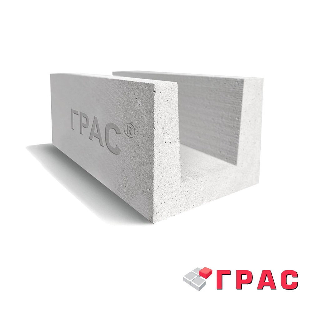 Газобетонный блок П-образный ДСК ГРАС D500 600х300х250